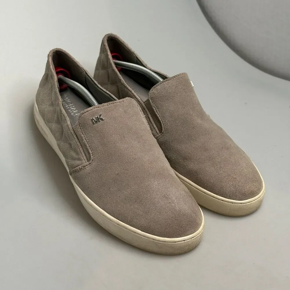 Michael Kors Women’s 10 M Gray Suede Slip‑On Sneakers  HX18U